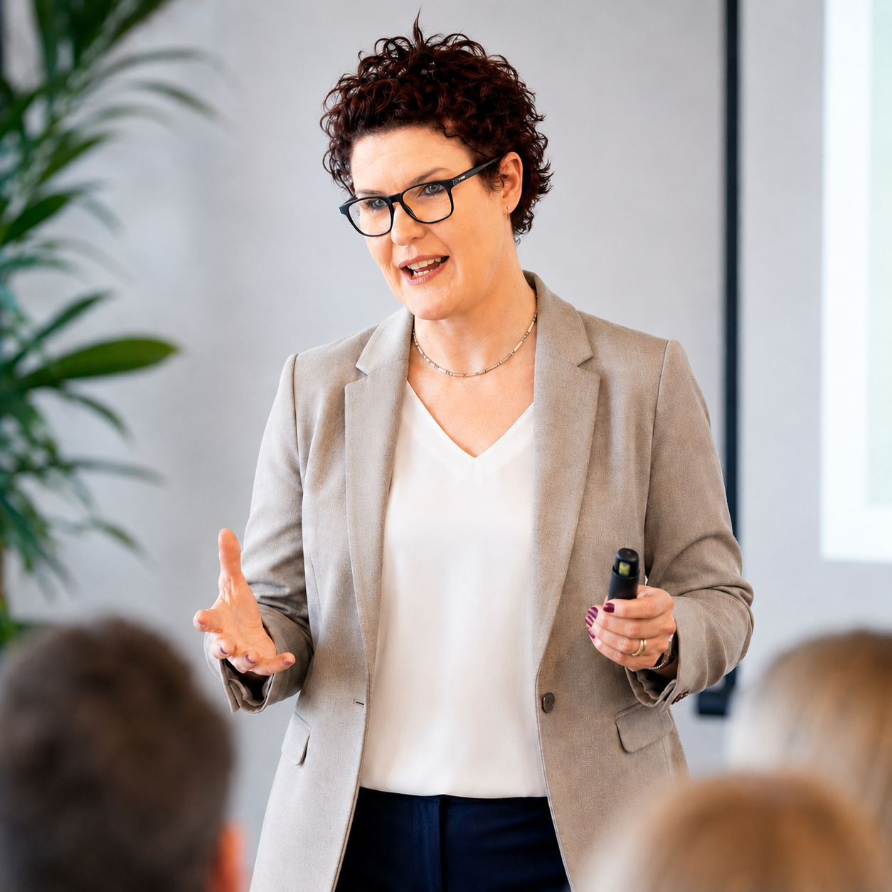 Cindy Liebenberg presenting as keynote speaker at a Christian women leadership event